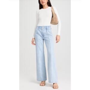 PAIGE Light Blue Flare & Wide Leg Jeans